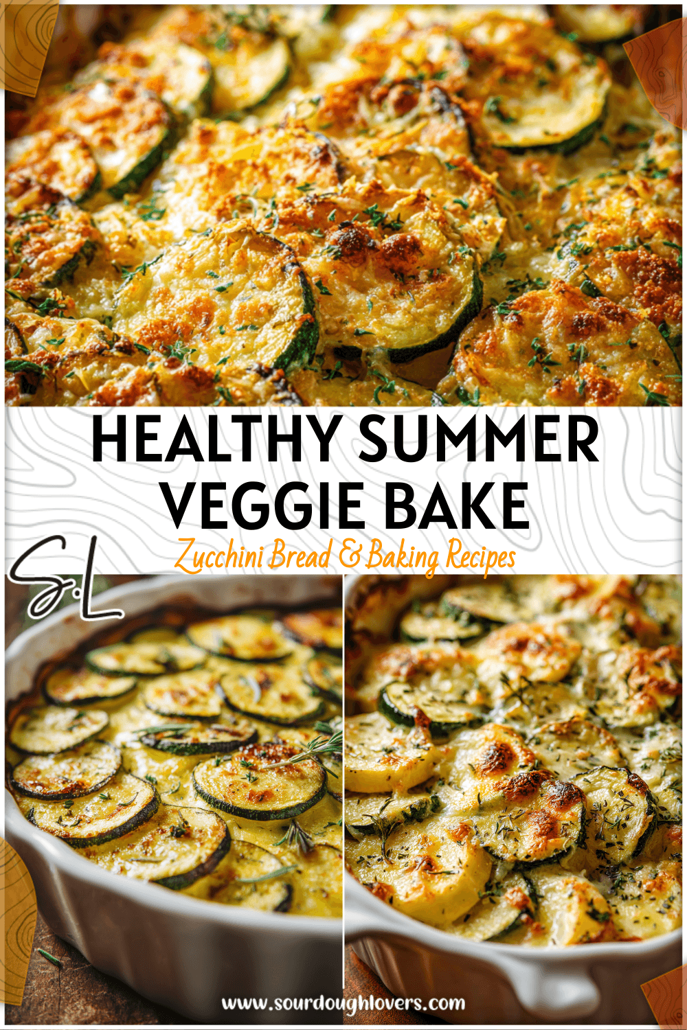 Healthy zucchini squash casserole baked with herbs and cheese in a casserole kitchen setting. 2